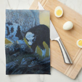 IJslandse schapen, ooien en lammeren, zonnehemel Theedoek (Quarter Fold)