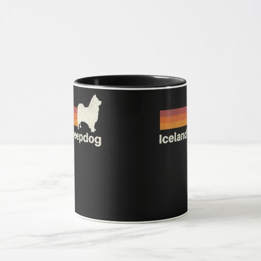  IJslandse Sheepdog Retro mam Dad Dog Mok (Midden)