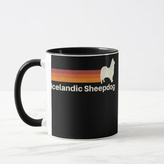  IJslandse Sheepdog Retro mam Dad Dog Mok (Links)