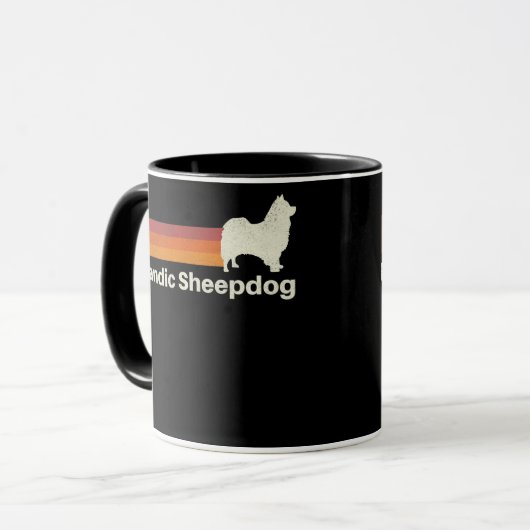  IJslandse Sheepdog Retro mam Dad Dog Mok (Voorkant links)