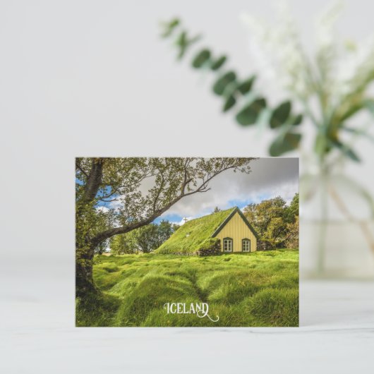 IJslandse Turfkerk Briefkaart (Staand voorkant)