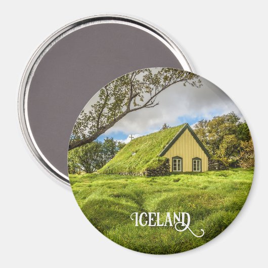 IJslandse Turfkerk Magneet (Voorkant / Achterkant)