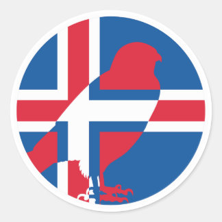 IJslandse valk Gyrfalcon IJslands nationaal dier Ronde Sticker