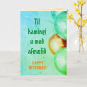 IJslandse verjaardagswens Afmæliskort IJsland Kaart (Gele Bloem)