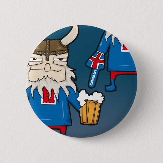 IJslandse Viking Fan Button (Voorkant)