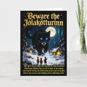 IJslandse Vintage Pas op Jolakotturinn Kerstkat Ch Kaart
