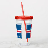 IJslandse vlag Acryl Drinkbeker (Links)