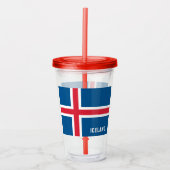 IJslandse vlag Acryl Drinkbeker (Voorkant)