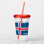 IJslandse vlag Acryl Drinkbeker (Achterkant)