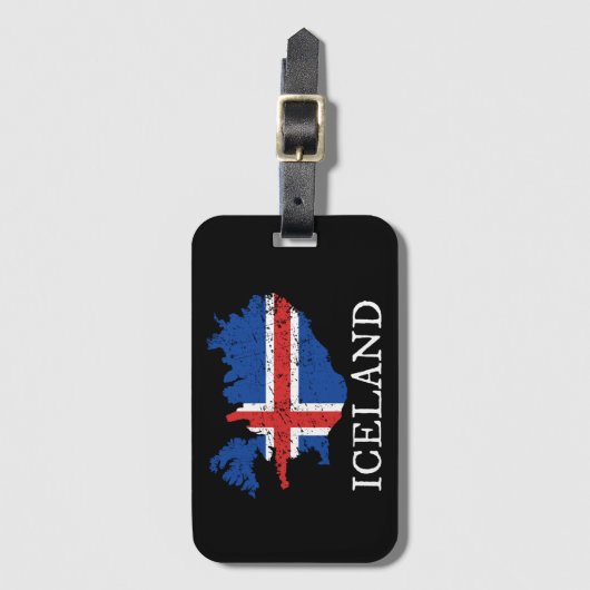 IJslandse vlag Bagagelabel (Voorkant (verticaal))