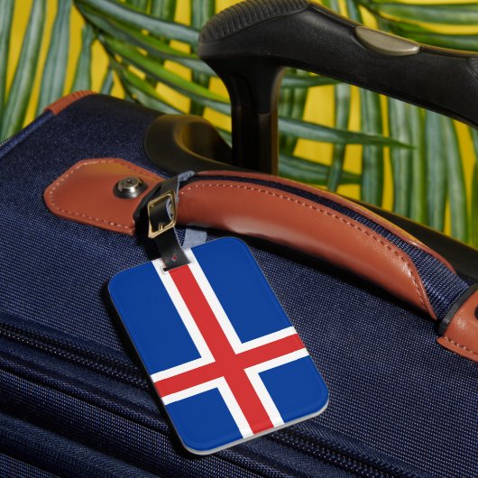 IJslandse vlag Bagagelabel (Voorkant Insitu 1)