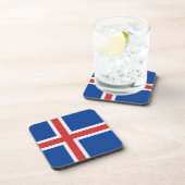 IJslandse vlag Bier Onderzetter (Rechterzijde)