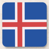 IJslandse vlag Bier Onderzetter (Voorkant)