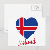 IJslandse vlag Briefkaart (Voorkant / Achterkant)