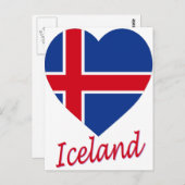 IJslandse vlag Briefkaart (Voorkant / Achterkant)