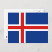 IJslandse vlag Briefkaart (Voorkant / Achterkant)