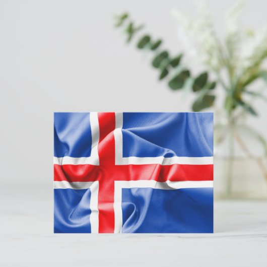 IJslandse vlag Briefkaart (Staand voorkant)