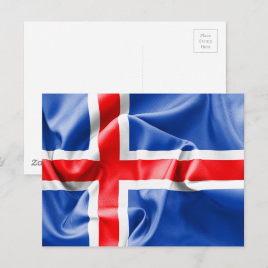 IJslandse vlag Briefkaart (Voorkant / Achterkant)