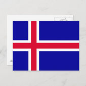 IJslandse vlag Briefkaart (Voorkant / Achterkant)