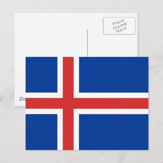 IJslandse vlag Briefkaart (Voorkant / Achterkant)