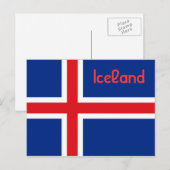 IJslandse vlag Briefkaart (Voorkant / Achterkant)
