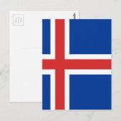IJslandse vlag Briefkaart (Voorkant / Achterkant)