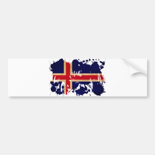 IJslandse vlag Bumpersticker (Voorkant)