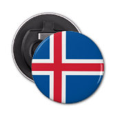 IJslandse vlag Button Flesopener (Voorkant)