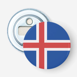 IJslandse vlag Button Flesopener