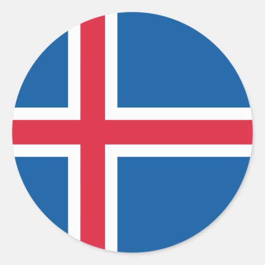 IJslandse vlag Classic Round Sticker (Voorkant)