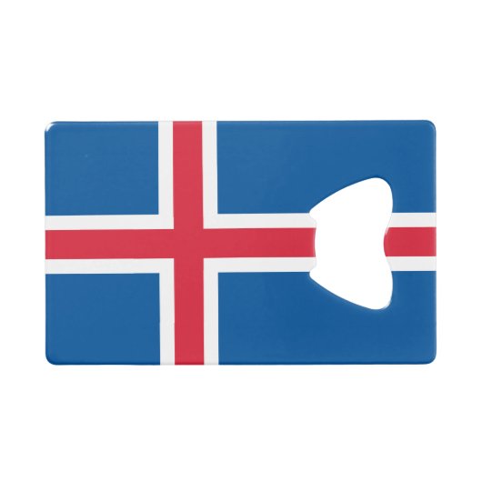 IJslandse vlag Creditkaart Flessenopener (Voorkant (Horizontaal))