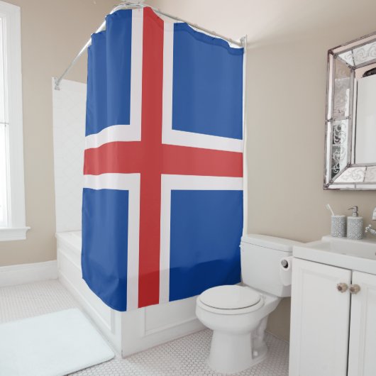 IJslandse vlag Douchegordijn (In situ)