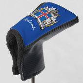 IJslandse vlag en Golf IJslandse Hoesjes/clubs Golfheadcover (3/4 voorkant)