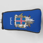 IJslandse vlag en Golf IJslandse Hoesjes/clubs Golfheadcover (Voorkant)