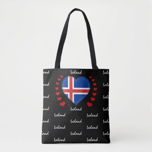 IJslandse vlag- en Heart-mode Tote Bag (Voorkant)
