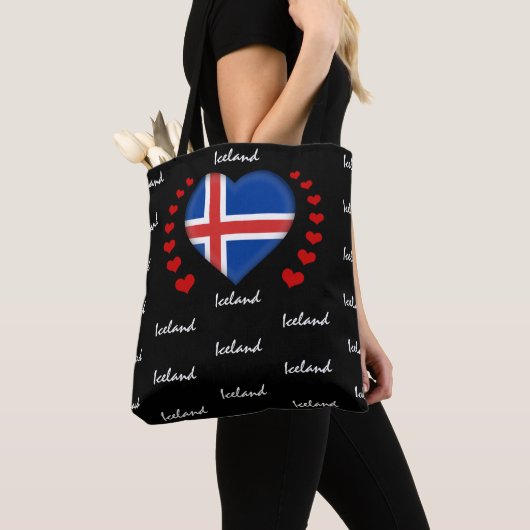 IJslandse vlag- en Heart-mode Tote Bag (Dichtbij)