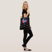 IJslandse vlag- en Heart-mode Tote Bag (Op model)