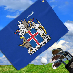 IJslandse vlag en IJsland golf, Reykjavik/sport Golfhanddoek