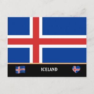 IJslandse vlag en IJsland reizen/IJsland Briefkaart