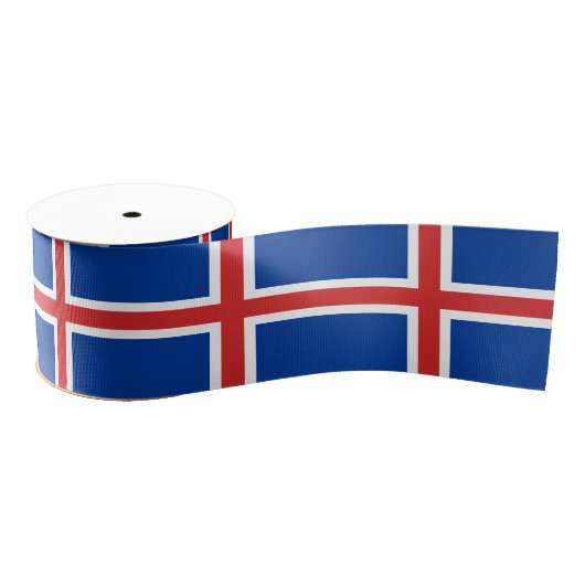 IJslandse vlag en IJsland reizen, vakantie/sport Grosgrain Lint (Spoel)