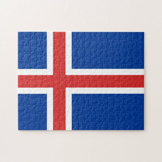 IJslandse vlag en IJslandse vakantie-/sportfans Legpuzzel (Horizontaal)