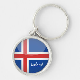 IJslandse vlag en IJslandse vakantie-/sportfans Sleutelhanger