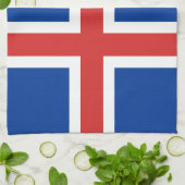 IJslandse vlag en IJslandse vakantie-/sportfans Theedoek (Gevouwen)