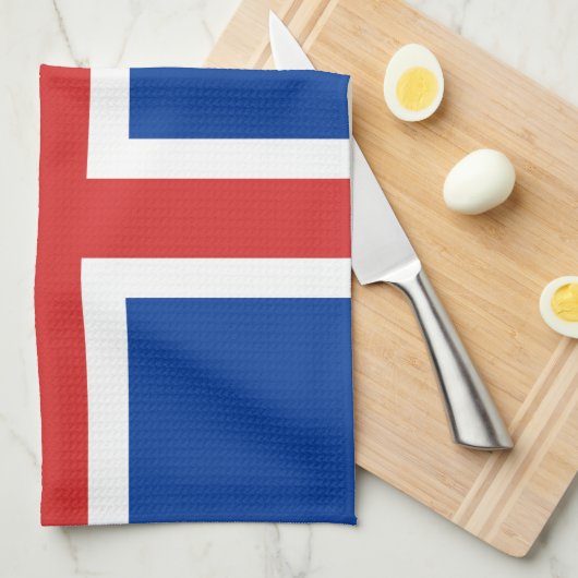 IJslandse vlag en IJslandse vakantie-/sportfans Theedoek (Quarter Fold)