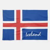 IJslandse vlag en IJslandse vakantie-/sportfans Theedoek (Horizontaal)