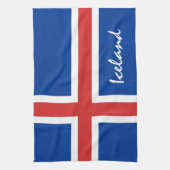 IJslandse vlag en IJslandse vakantie-/sportfans Theedoek (Verticaal)