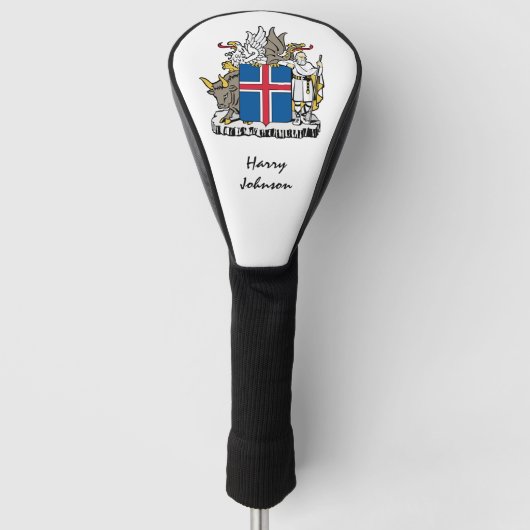 IJslandse vlag en monogrammed Golf Clubs Hoesjes Golfheadcover (Voorkant)