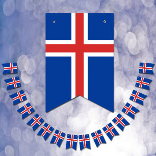 IJslandse vlag & feest IJsland banieren / trouwen Vlaggetjes