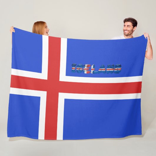 IJslandse vlag Fleece Deken (In situ)