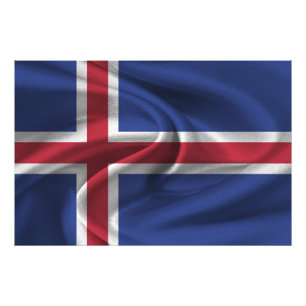 IJslandse vlag Foto Afdruk